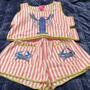 Queen of Sparkles Two-Piece Stripe Lobster Set Small